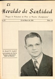 Portada: Rdo. Harold W. Stanfield Superintendente de Distrito Nicaragua, Centroamérica, Iglesia del Nazareno