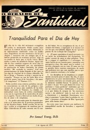 Portada: Tranquilidad para el día de hoy, Samuel Young,