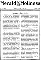 Front page of Herald of Holiness - July 2, 1924