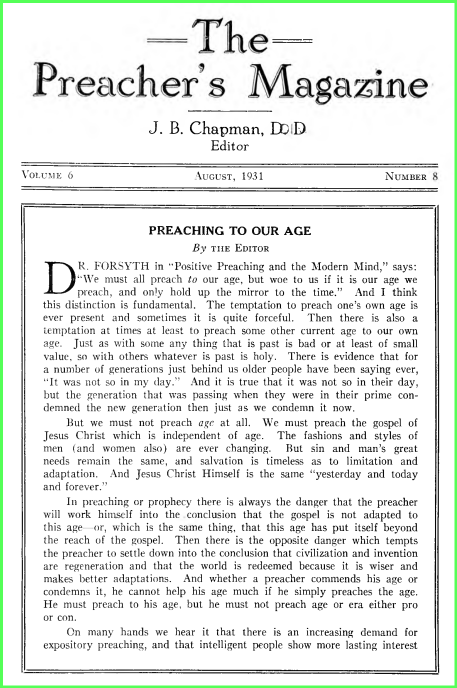 Cover of "The Preacher's Magazine"