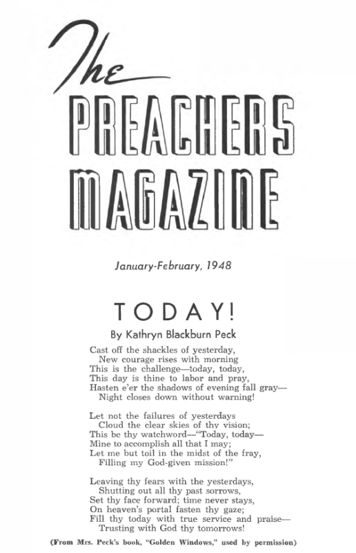 Title Page of Preacher's Magazine