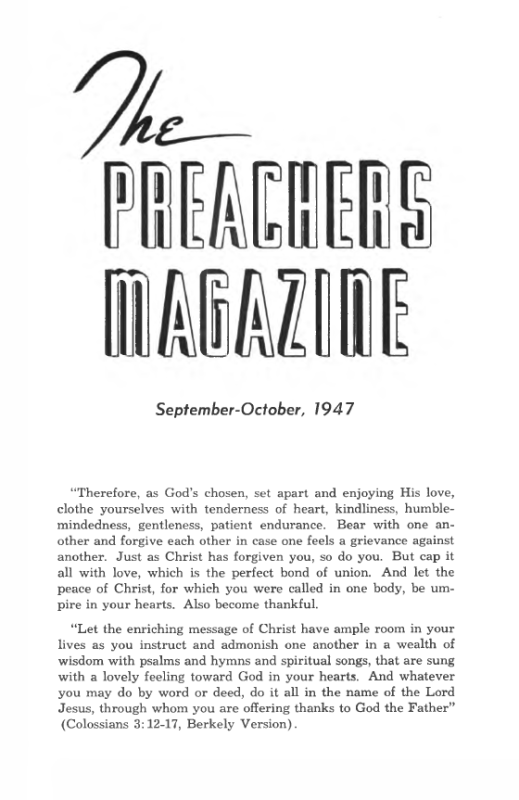 Title Page of Preacher's Magazine