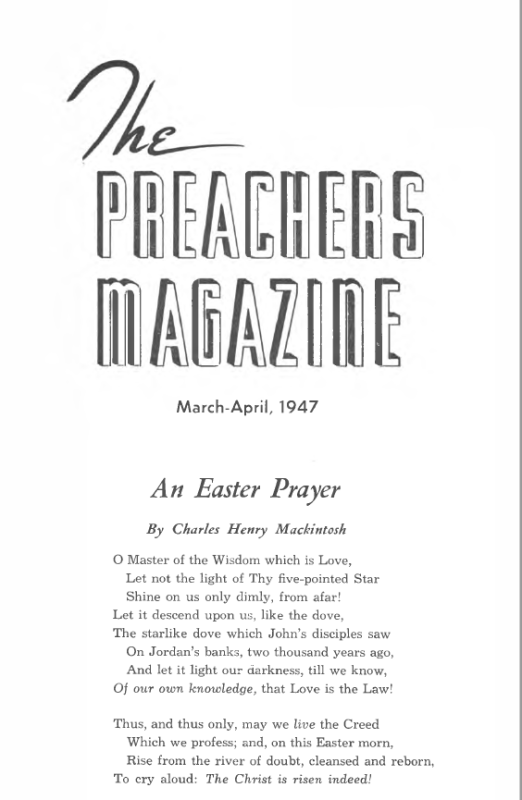 Title Page of Preacher's Magazine