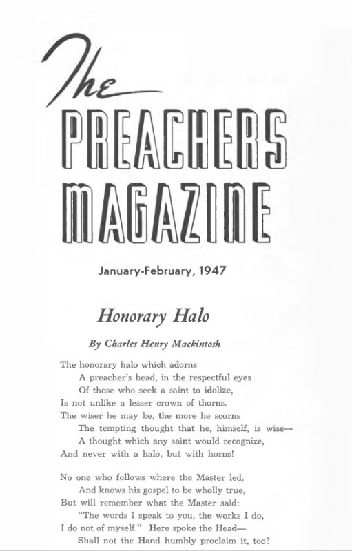 Title Page of Preacher's Magazine