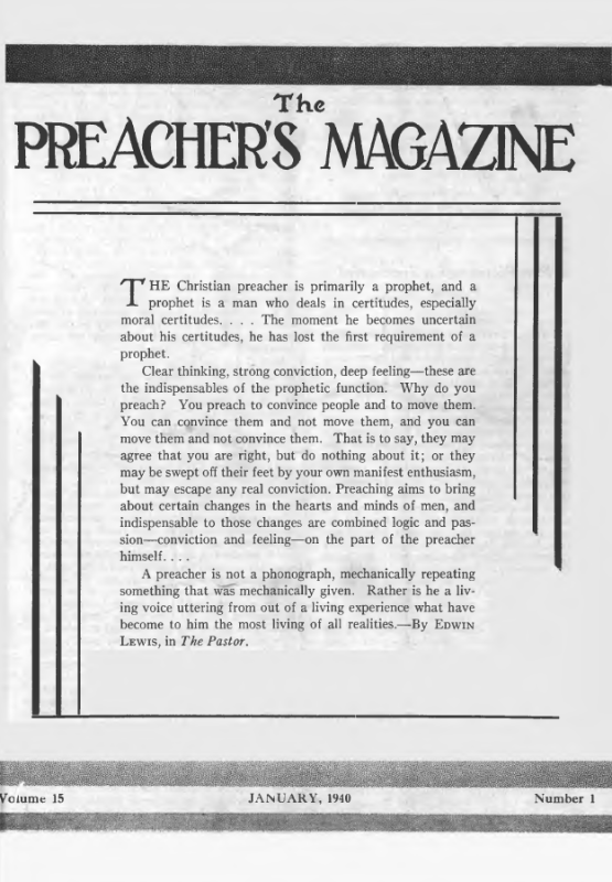 Title Page of Preacher's Magazine