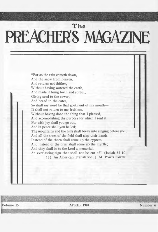 Title Page of Preacher's Magazine