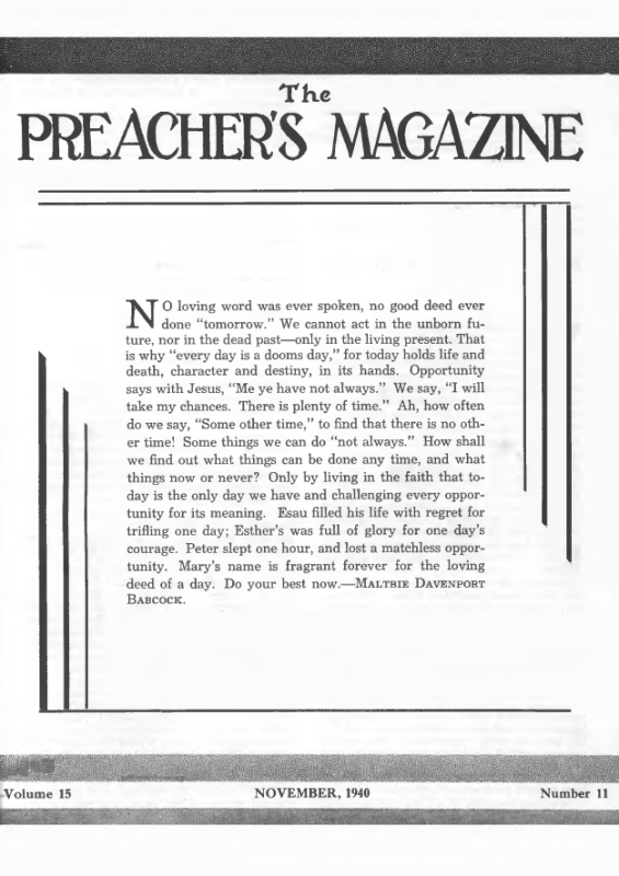 Title Page of Preacher's Magazine