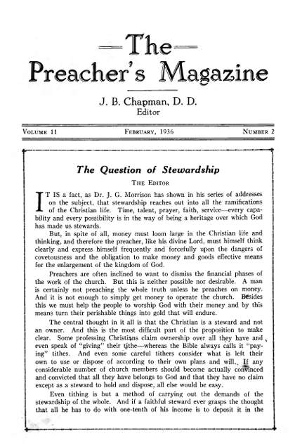 Title Page of Preacher's Magazine