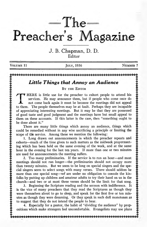 Title Page of Preacher's Magazine