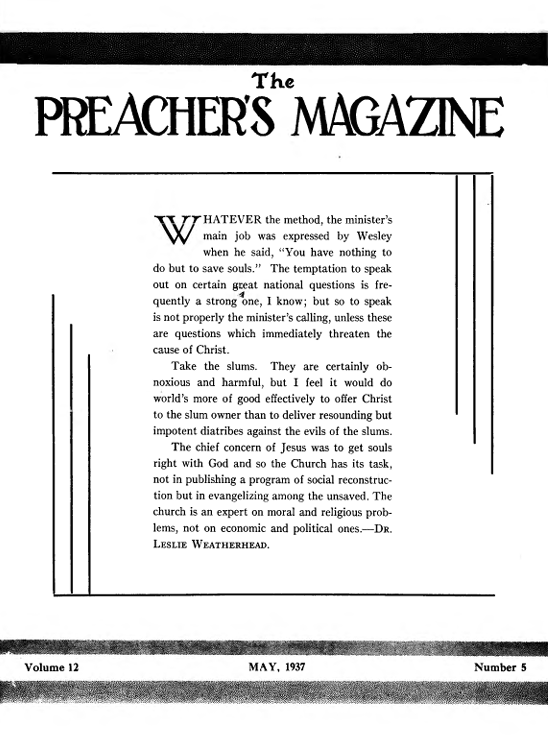 Title Page of Preacher's Magazine