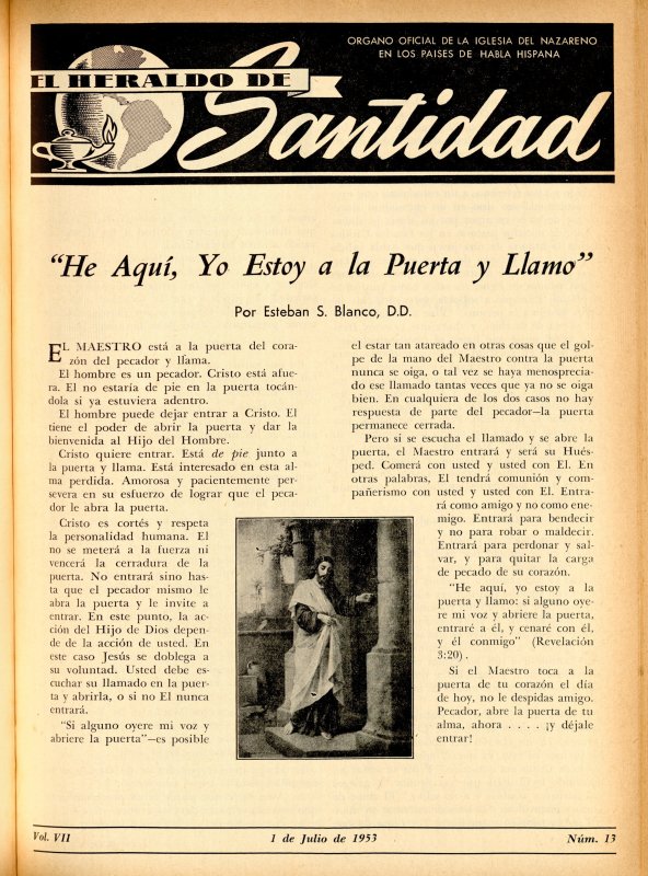 Portada: He aquí estoy a la puerta y llamo, Esteban S. Blanco