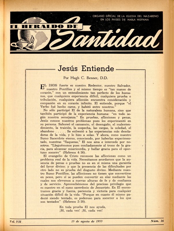 Portada: Jesús entiende, Hugh C. Benner