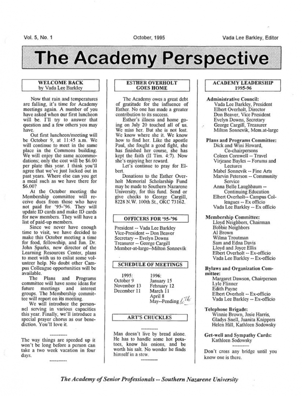 The Academy Perspective Vol. 5 1995-1996
