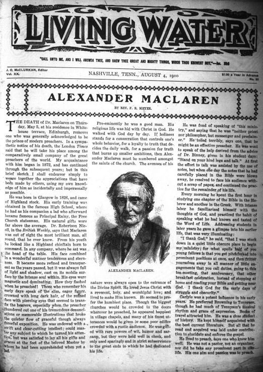 Living Water, August 4, 1910