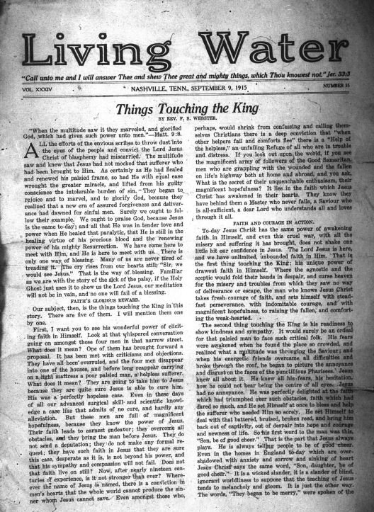 Living Water, September 9, 1915