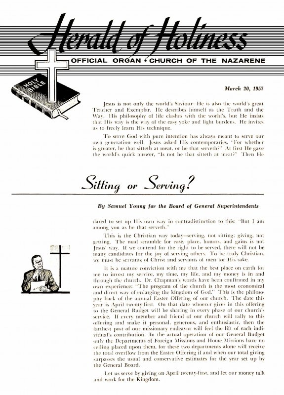 Herald of Holiness - March 20, 1957