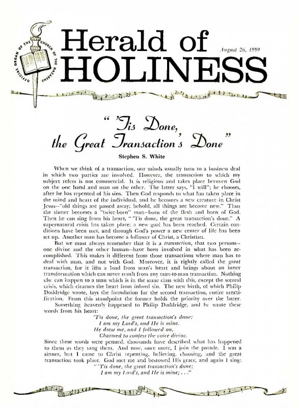 Herald of Holiness - August 26, 1959