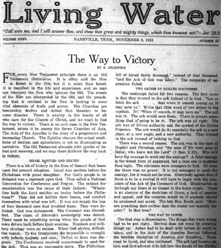 Living Water, Nov. 09, 1916