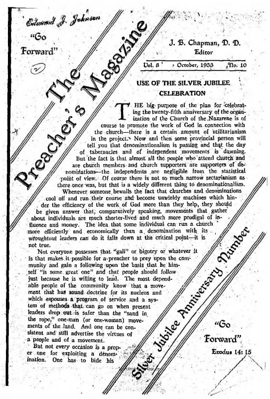 Preacher's Magazine October 1933