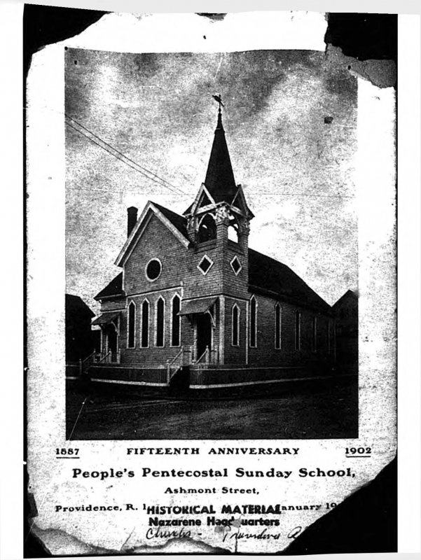 Flyer of Fifteenth Anniversary of People's Pentecostal Sunday School in Providence, RI